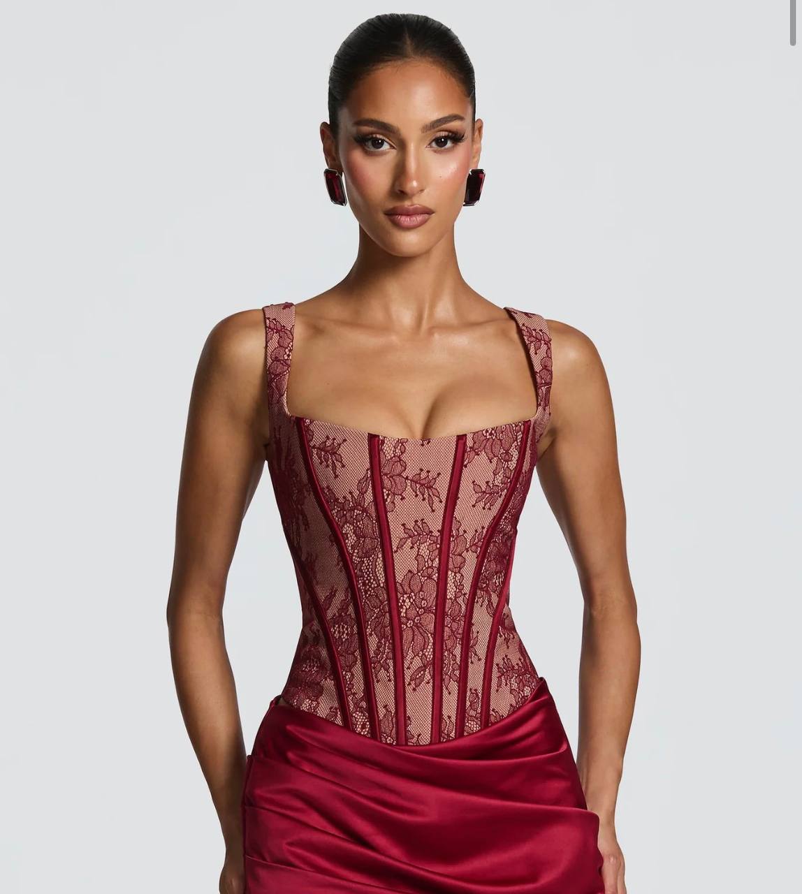 Nixie Corset Burgundy Lace