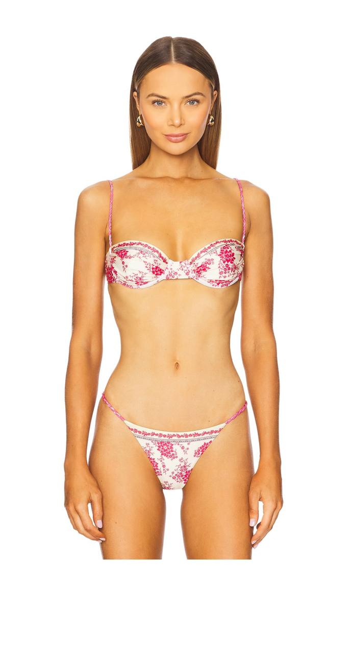 x REVOLVE Ankara Bikini Top in Nath Red Floral