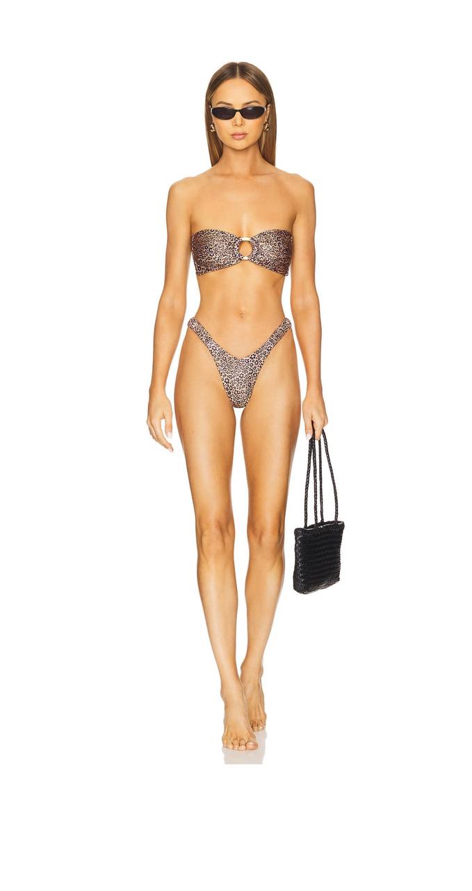 Retro Y Thong Bikini Bottom in Kosmic Kat