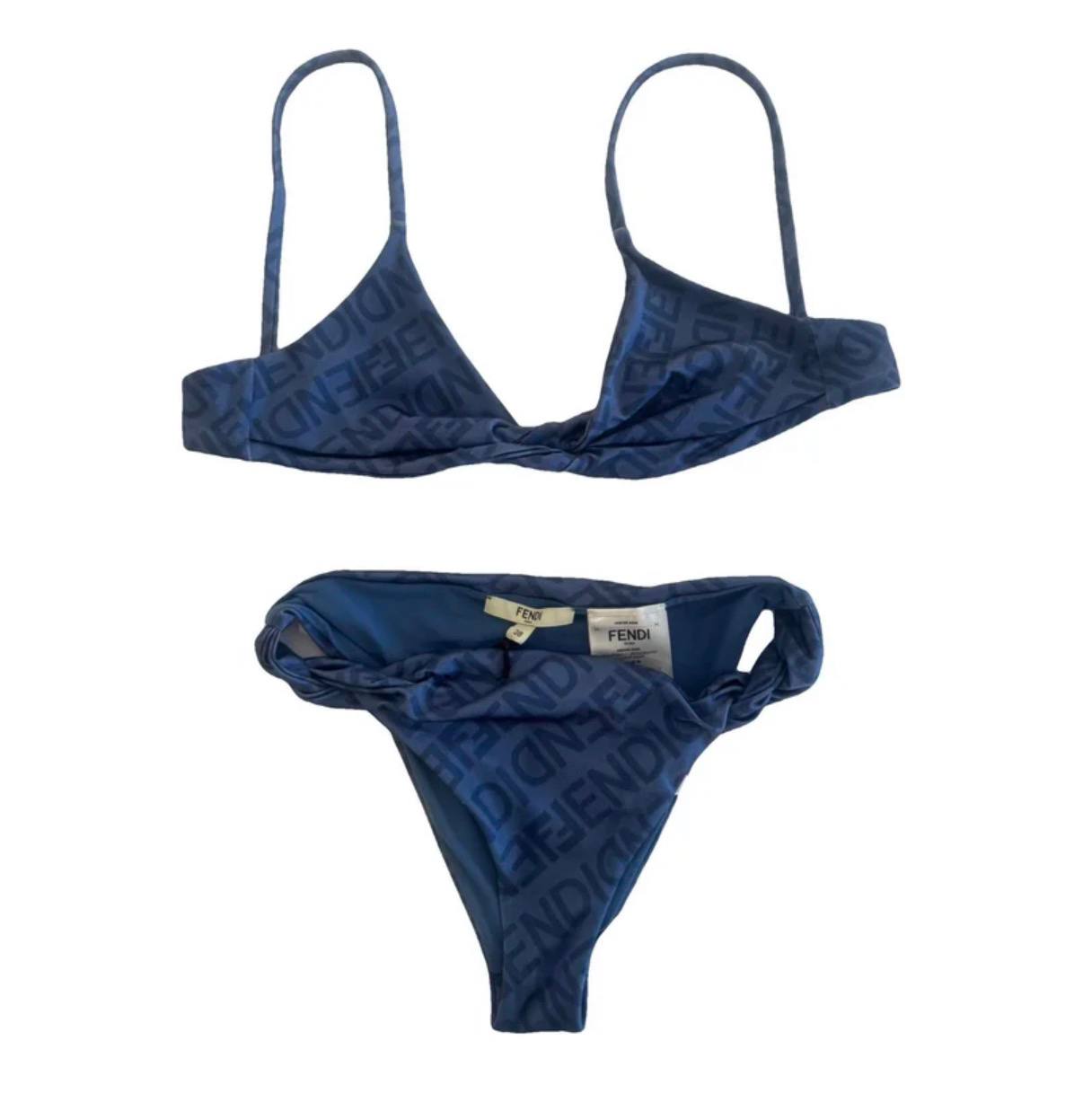 Fendi FF Logo Bikini Blue