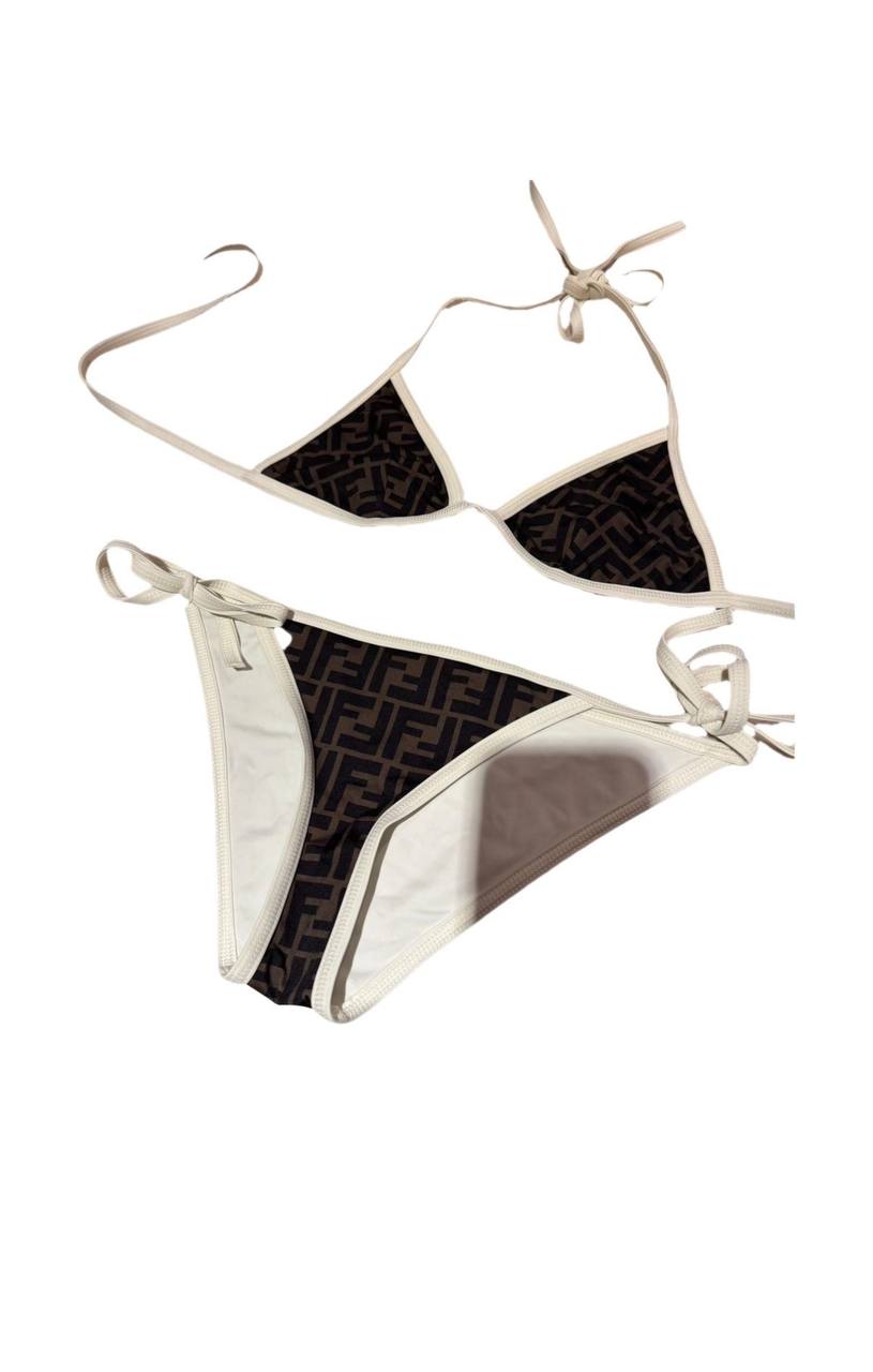 Fendi FF Zucca Bikini Brown/White