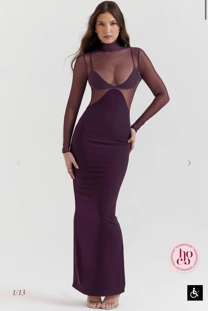 Safiya Black Grape Maxi Dress