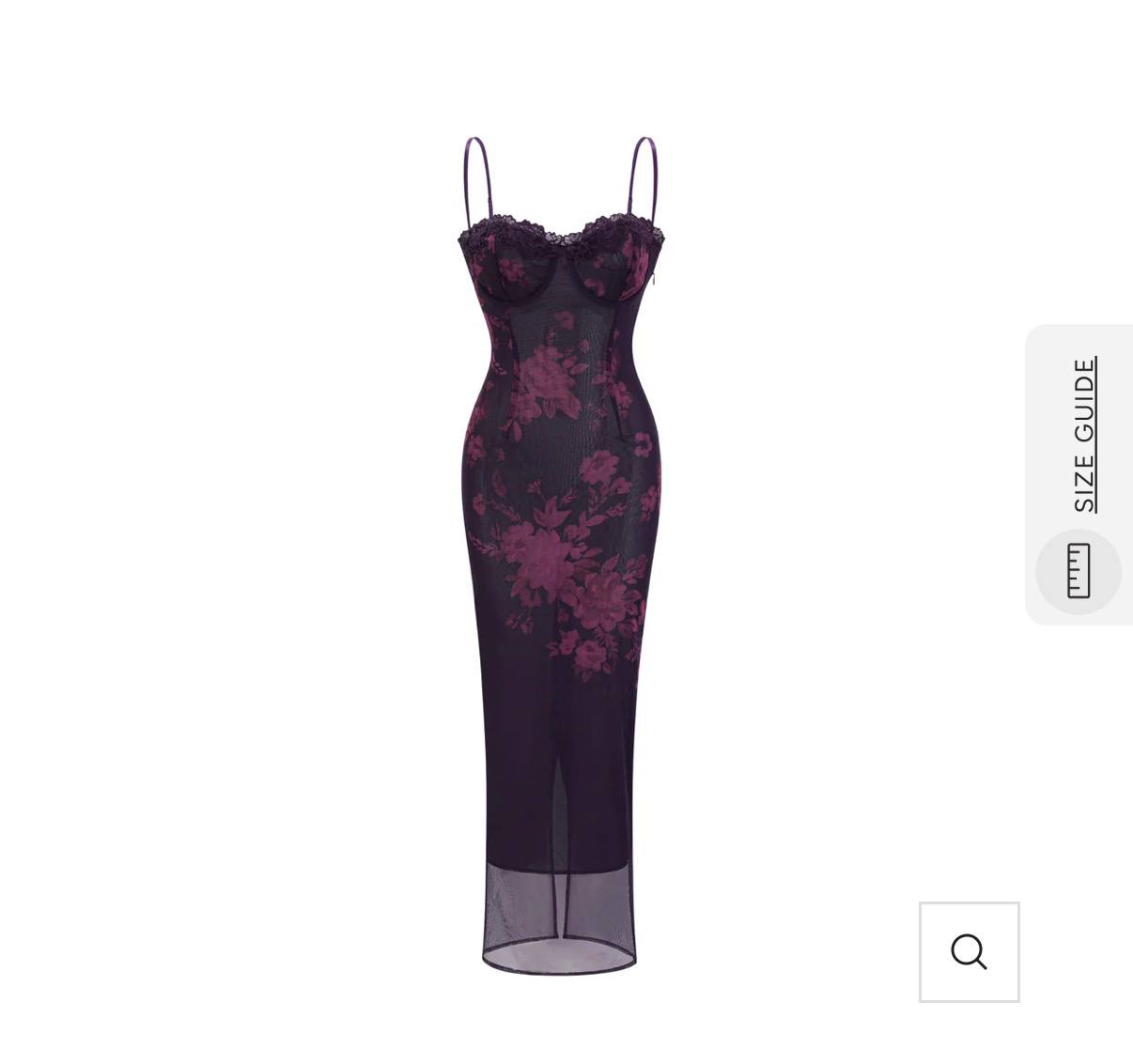 Róisín Purple Floral Print Midi Dress