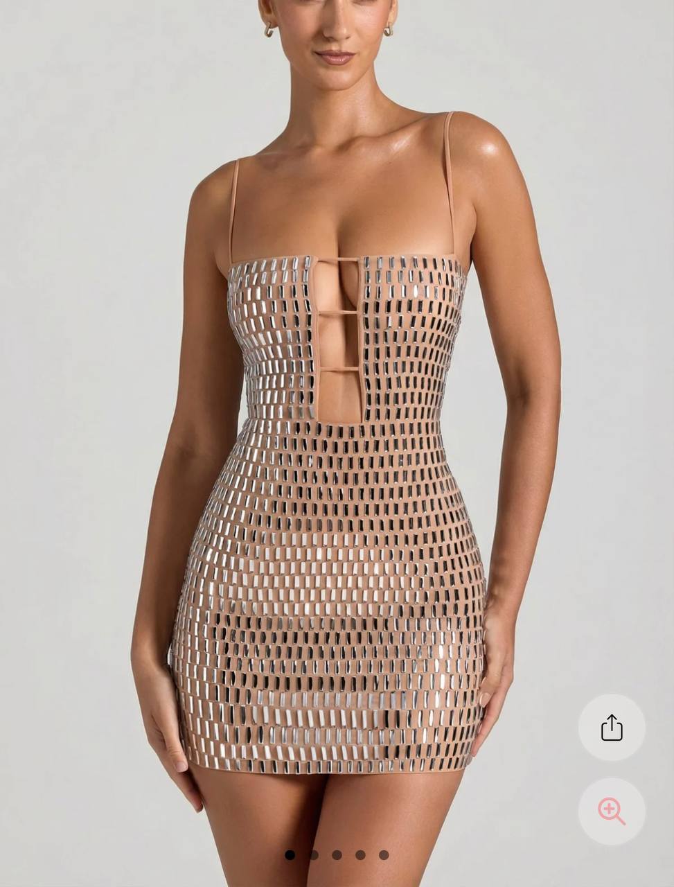 Alanni Embellished Cut-Out Mini Dress Honey