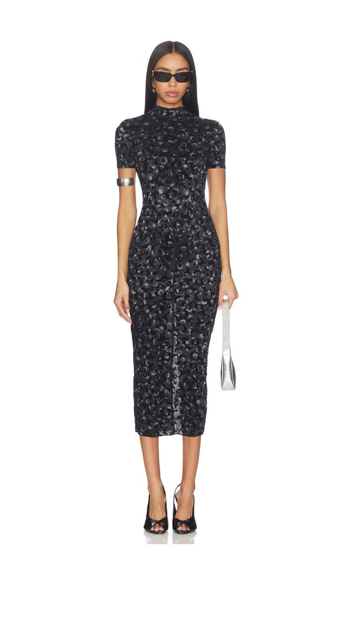 Knockout Dress in Black Leopard Print