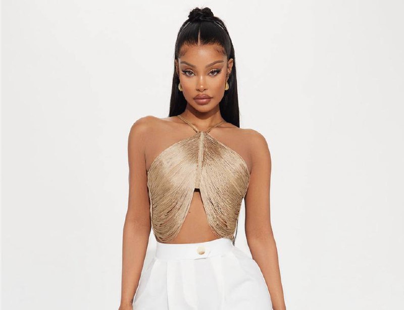 Francesca Fringe Top Gold