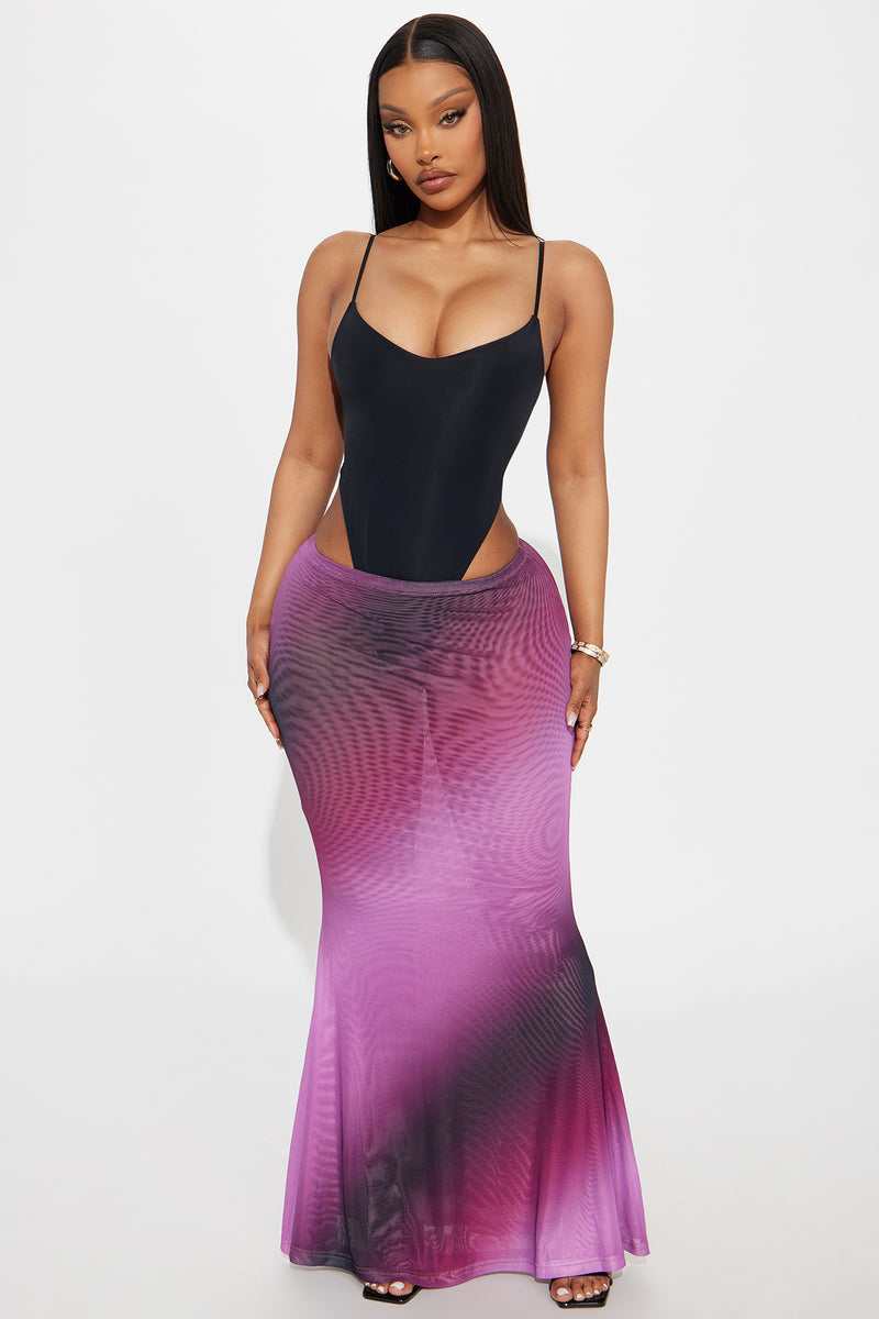 Purple Ombre Mesh Maxi