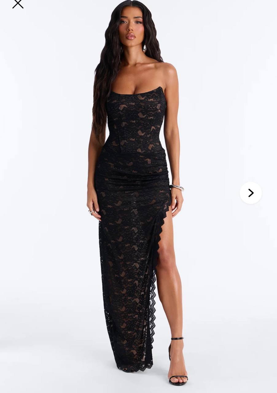Lovely in Lace Maxi Dress Black