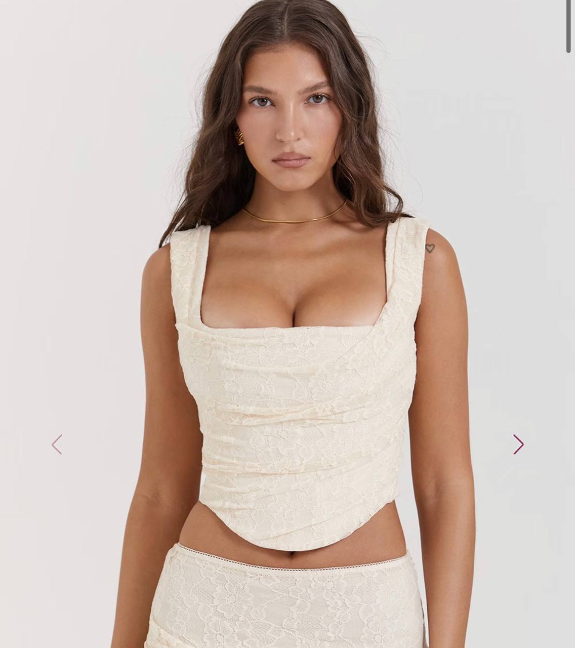 Una Vintage Cream Lace Corset