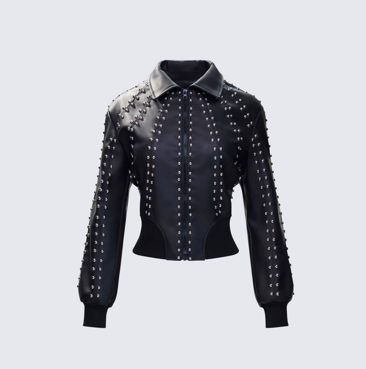 Eleri Studded Vegan Leather Jacket