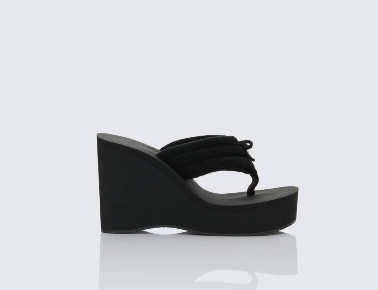 Deema Black Wedge Flip Flop