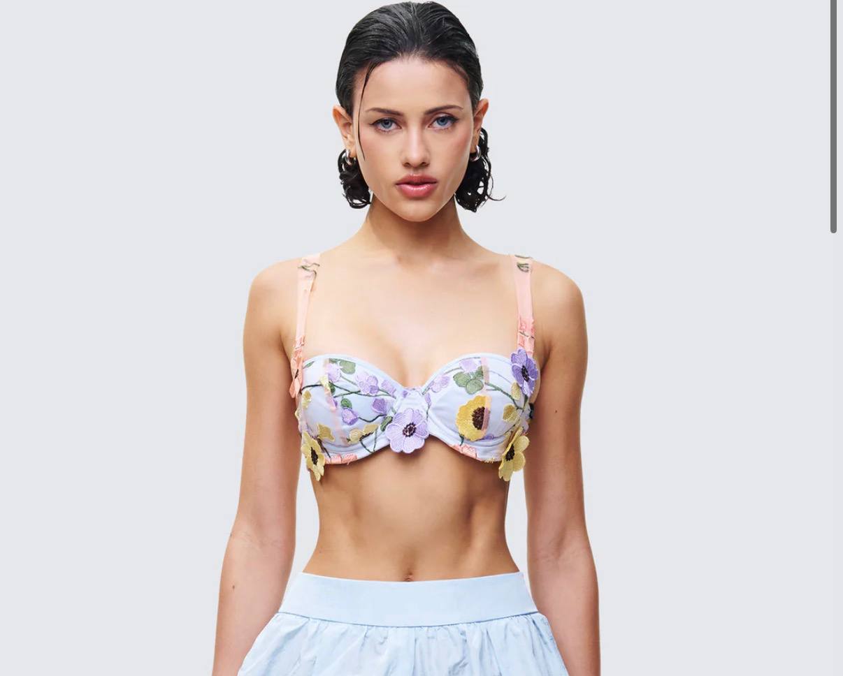 Addie 3D Flower Bra Top
