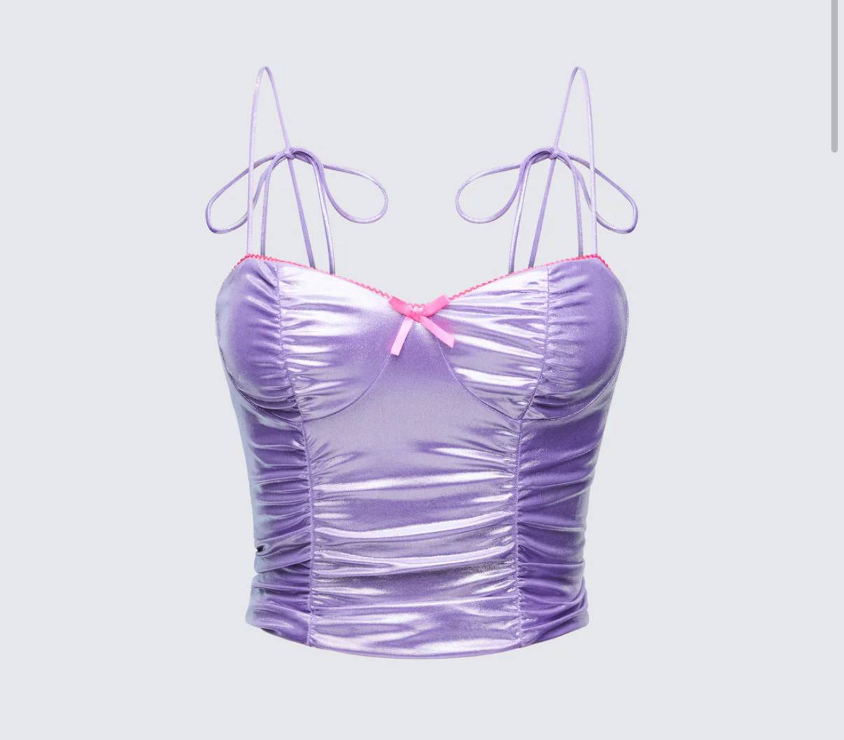 Tia Purple Metallic Cami