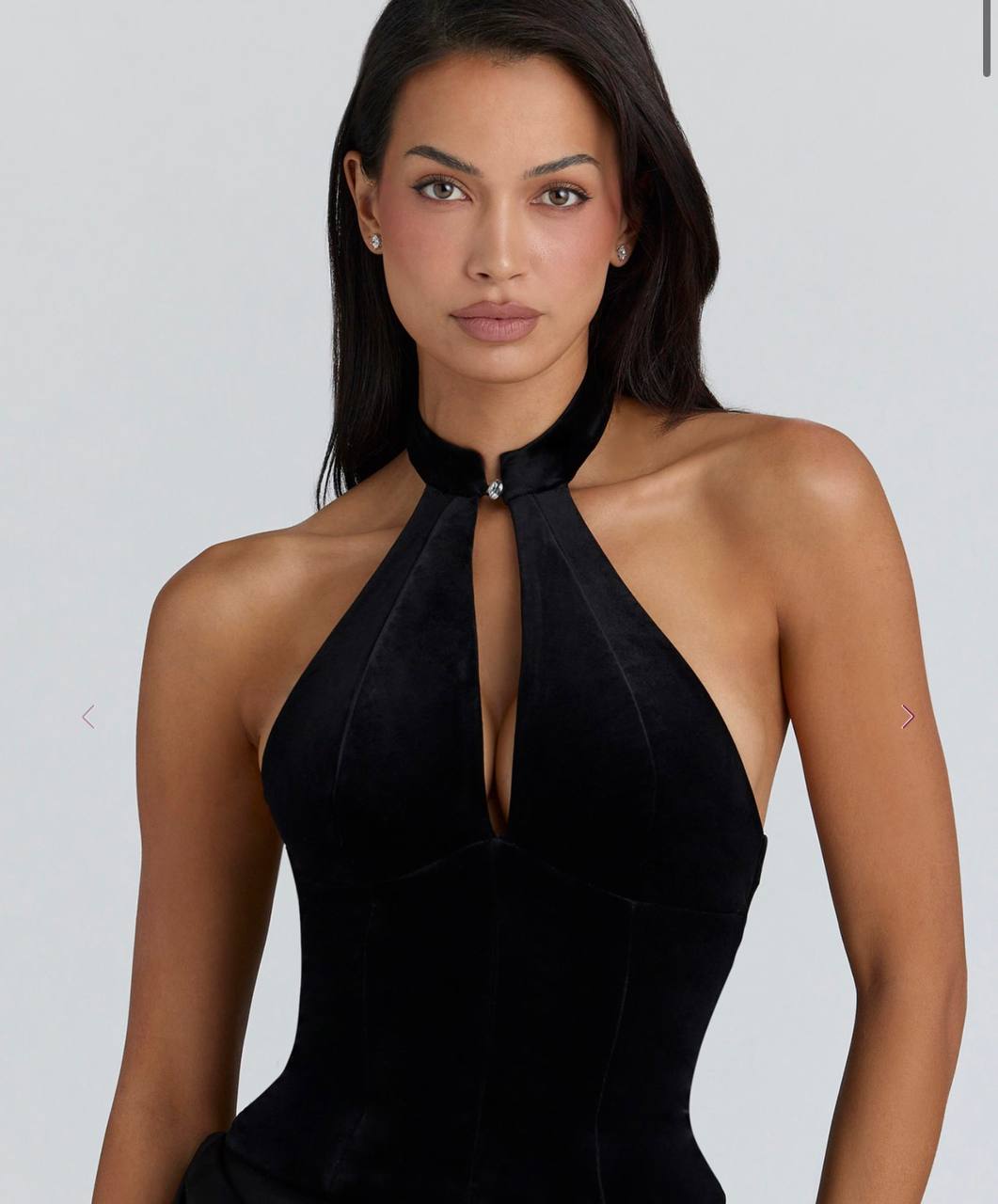 Zia Black Velvet Halter Neck Top